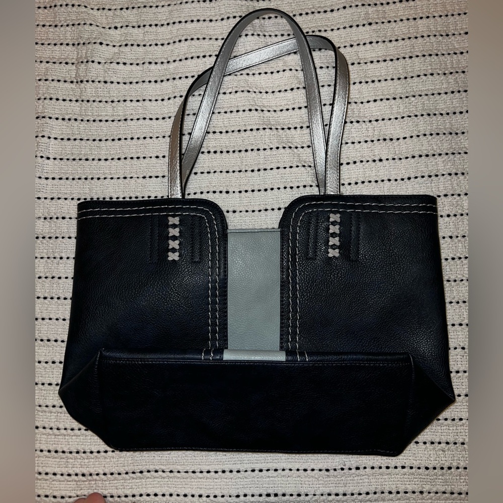 Navy Blue and Gray/Silver Tote Bag - Montana West - Picture 2 of 6